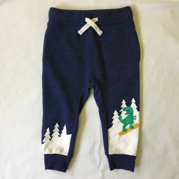 Joggers size 2T dinosaur snowboard sweats EUC blue - Picture 4 of 10